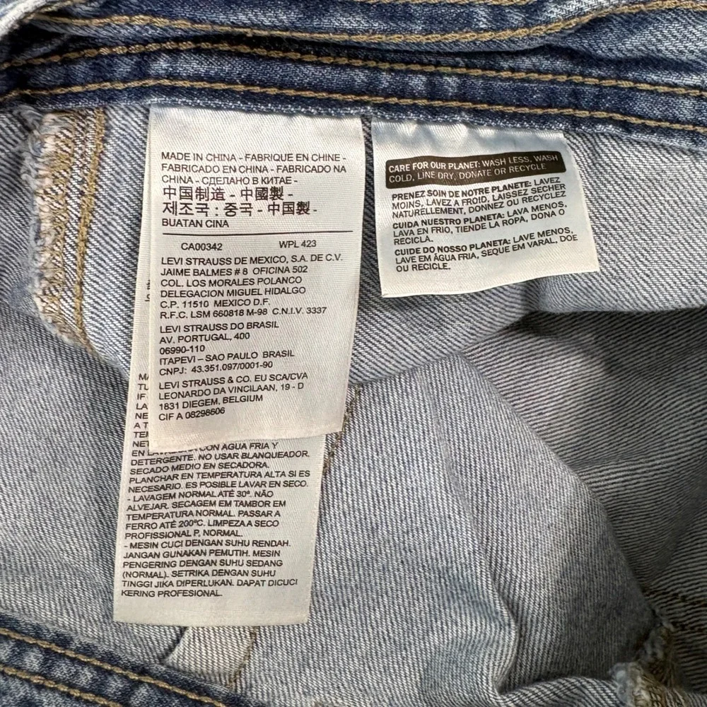 Levi's Denim Skirt Womens 25 Blue A-Line Midi High Waist Front Pockets Western